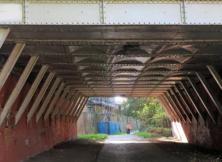 an iron underpass beneath a bridge in York